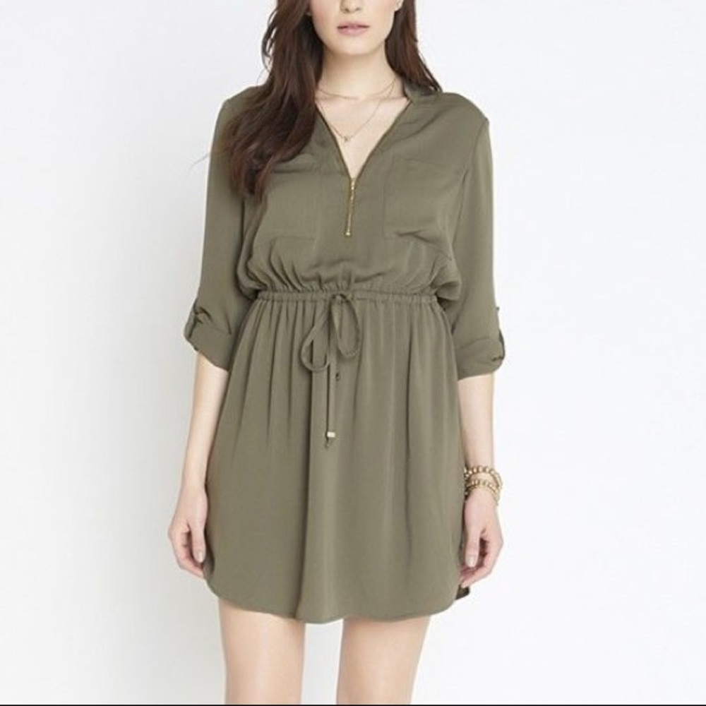 NWOT Dynamite Light Blue Shirt Dress with Zip